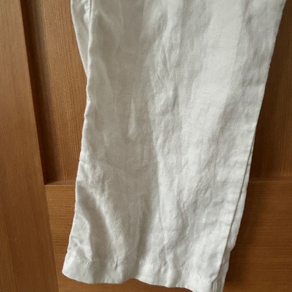 Drawstring White Linen Pants - Picture 2 of 6
